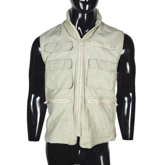Vintage 80s Banana Republic Safari Travel Photographers Fishing Hunting Vest - Picture 1 of 14